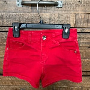 3/$25 Justice girls Red Jean shorts Size 10R